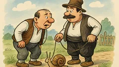 Виц: Вуте разхожда охлюв, Нане пита…